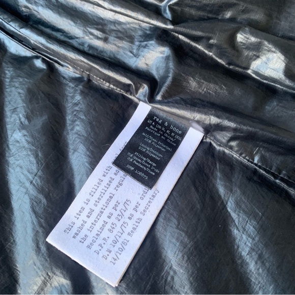 Women's Rag & Bone Navy Blue Down Puffer Jacket Size Medium - Picture 9 of 13